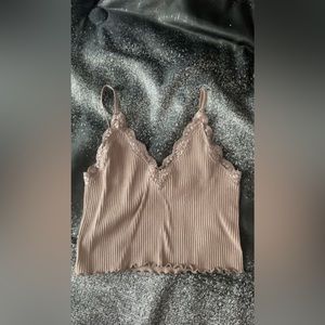 Tan Laced Crop top